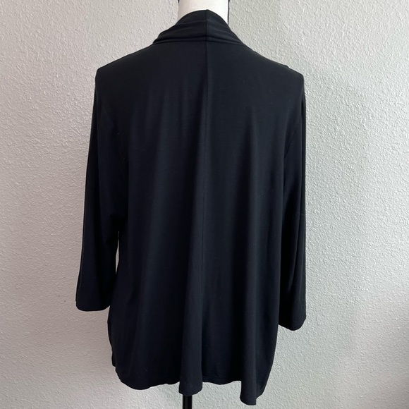 J. Jill Black Open Front Stretch Draped Cardigan Size 1XL - Picture 5 of 10